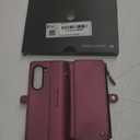 Defencase Wallet Case Compatible with Samsung Galaxy Z Fold 6 with RFID Blocking Card Holder & S Pen Holder Slot PU Leather Magnetic Snap Flip Zipper Strap Phone Case Fit for Galaxy Z Fold 6, Wine Red