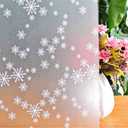 Niviy Christmas Decorations Privacy Window Film Snowflakes Window Clings Decals Stickers Non Adhesive Frosted Glass Film Heat Control 17.7” x 78.7”