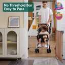 Babelio Baby Gate for Stairs & Doorways, 26-43" W 28" H No Bottom Bar| Easy Installation| One-Handed Operation| Auto-Close| Hardware Mount (Drill Needed) Safety Dog/Pet Gate (Brown Wood Pattern)