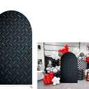 ittsmnt Arch Backdrop Covers,Racing Track Black Iron Plate 2.5X6ft Arched Stretchy Photography Wall Background for Parties Baby Shower,Birthday Party Supplies Photo Props Decor Banner