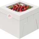 15pcs Cake Boxes,12x12x8 Inch Tall Cake Box with Window,White Bakery Boxes,Large Cookie Boxes,Bakery Boxes with Stickers ,Treat Boxes for Cake,Macaroon,Donuts, Pies, Cookies, Wedding, Birthday, Party