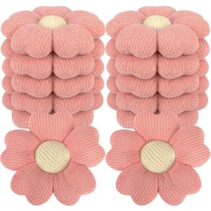 Beeveer 10 Pcs 15.75" Flower Plush Pillow for Sofa, Monochrome, Pink, 15.75 x 15.75 x 2.36 inches