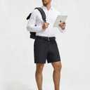 baleaf Men's 7''/9''Golf Shorts Causal Dress Work Zipper Pockets (Black, L)