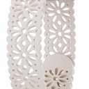 Slim Lace Hollow-out Silicone Bands Compatible with Apple watch Band for Women 38mm 40mm 41mm 42mm 44mm 45mm 46mm 49mm, Soft Thin Floral Engraved Strap for iWatch Series 11 10 9 8 7 6 5 4 3 SE Ultra (Starlight)