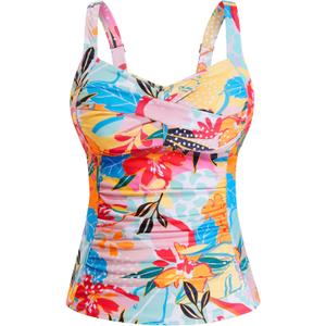 Underwire Tankini Tops for Women - Tummy Control Swim Top Only 2025 Twist Front Bathing Suit Top No Bottom (L)