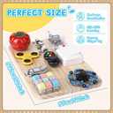 Busy Board for Toddler Kid Early Development, Fidget Sensory Learning Motor Skills Montessori Toy for Age 3 4 5, Busy Pad Fidget Spinner Travel Toy Birthday Gifts Educational Activities for Boy Girl