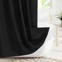 Black Boho Fabric Cloth Shower Curtain, Modern Farmhouse Shower Curtains for Chic Elegant Neutral Bathroom Decor, Bohemian Cute Shower Curtain with Shabby Geometric Texture, 72 x 72