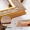 ArtXO 16x20 Gold Picture Frame, 2.5" Wide Baroque Solid Wood, Wall Decor