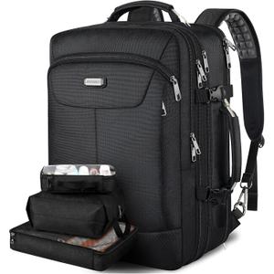 Carry on Backpack, Extra Large 50L Airline Approved TSA Travel Backpacks with 3 Packing Cubes for Women Men, Super Large Heavy Expandable Overnight Luggage Daypack Business Backpack