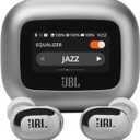 JBL Live Buds 3 - True Wireless Noise-Cancelling Bud-Type Earbuds, 40Hrs Total Playback, Wireless Charging, 6 Mics for Perfect Calls, Multi-Point Connection, IP55 Waterproof and dustproof (Silver)