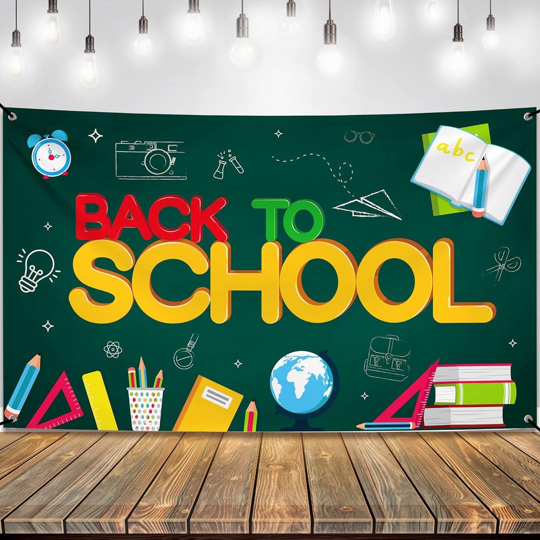 KatchOn, Welcome Back to School Banner - XtraLarge, 72x44 Inch | Back to School Backdrop | First Day of School Banner | Welcome Back Bulletin Board | Welcome Back to School Decorations for Classroom