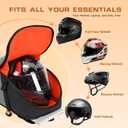 Motorcycle Helmet Backpack with Rain Cover, 40L Waterproof 1680D Oxford Fabric Helmet Backpack, Reflective Strips & Laptop Compartment for Long Distance Travel, Commuting, Work & Gym