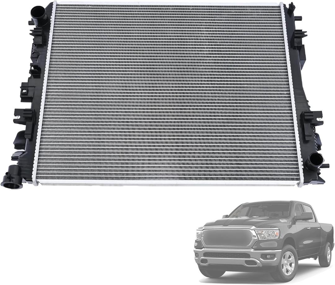 68341188AA Engine Cooling Radiator Compatible with Ram 1500 2019 2020 2021 2022 2023 2024 2026/1500 Classic 2022 2023 2024 3.6L 5.7L Aluminum Core Plastic Tank Radiator Assembly