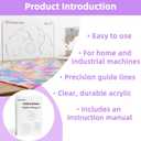 Feather Design Free Motion Quilting Templates Series Includes Instruction Quilting Templates for Machine Quilting Creative Quilting Design Supplies for Domestic Sewing Machine (FD-Z)