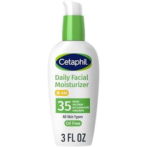 Cetaphil Face Moisturizer, Daily Oil Free Facial Moisturizer with SPF 35, For Dry or Oily Combination Sensitive Skin, Fragrance Free Face Lotion, Expiration Date 2026/12