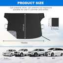 Windshield Cover for Ice and Snow,New Upgraded Heavy Duty Windshield Snow Cover,Extra Large Size (75"x45"),Windproof Winter Frost and Deicing Awning Suitable Fzor Cars, Trucks, SUVs (Black grey)