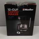 Mueller 12-Cup Drip Coffee Maker - Borosilicate Carafe, Auto-Off, Reusable Filter, Anti-Drip, Keep-Warm Function, Clear Water Level Window Coffee Machine, Kitchen Essentials & Accessories (Black)