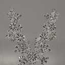 FINGERINSPIRE Rhinestone Applique Crystal Applique 8.6x2.5inch Silver Wedding Rhinestone Applique Flower Rhinestone Applique Rhinestone Sash Applique for Bridal Wedding Dress Clothes Shoes