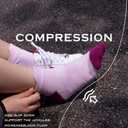 BRISIRA Coolmax Bamboo Viscose Women Compression Running Ankle Socks No Show Athletic Wicking Thick Cushioned Arch Support (Purple, L)