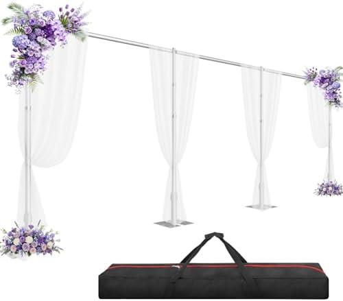 GLOSHOOTING Pipe and Drape Backdrop Stand Heavy Duty 10x30ft | Adjustable Back Drop Stand, Metal Background Frame with Space-saving Flat Base for Photography Wedding Parties Events