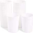 Juvale White Plastic Stadium Cups - 16 oz Pack of 16 - Reusable Glossy Party Tumblers