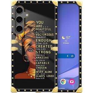 DAIZAG Compatible with Samsung Galaxy S24 Plus/S25 Plus Case,Black Girl in The Hijab Golden Decoration Soft TPU Protective Cover Shell Case Anti-Scratch for Samsung Galaxy S24 Plus/S25 Plus