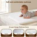 3 in 1 Baby Bassinet Bedside Sleeper,Bedside/Rocking Bassinet for Baby with Waterproof Comfy Mattress and Lockable Wheels,7 Adjustable Height, Easy Folding Portable Crib for Newborn-Khaki