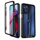 Wahhle Moto G Stylus 2022 4G Case - Built-In Screen Protector, Full Body Shockproof, Slim Fit Bumper, Black/Clear