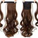 17" Synthetic Hair Wrap Around Ponytail Long Straight For Women Natural False Fake Hair Ponytail Clip In Hair Extensions