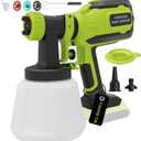 Cordless Paint Sprayer for Dewalt 20V Battery, Portable Wireless Spray Paint Gun with 1200ML Container, Easy to Clean,3 Patterns for Fence House Wood Ceiling etc. DL05 Green (Battery Not Included)