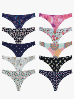 Thong underwear for women,No Show Breathable Cotton Womens Thongs Underwear Seamless Thongs for Women, L