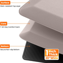 Kitchen Mats for Floor, 1 Inch Extra-Thick Kitchen Rugs, Non-Slip & Waterproof Standing Desk Mat, Comfort Anti Fatigue Mats for Kitchen Floor, Home, Sink, Office (20" X 72", Khaki)