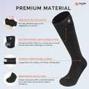SAVIOR HEAT Heated Socks for Men Women Rechargeable Battery Electric Socks Winter Foot Warmer Outdoor Skiing Hunting Fishing (Black)