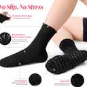 COOLMATE Pilates Socks with Grips for Women, Yoga Socks, Crew Non Slip Women for Barre, Pilates Gifts for Women (A-06k. 4 Pairs Ruffle Black/White/Light Purple/Pink)