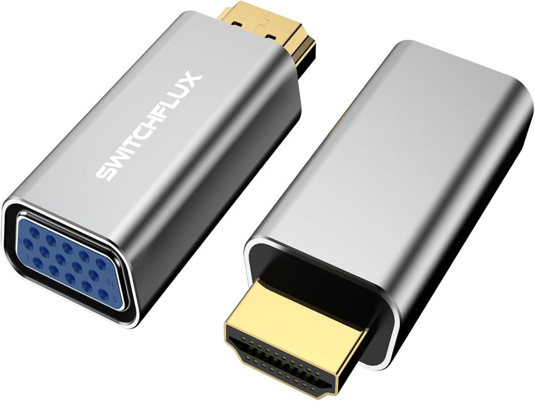 HDMI to VGA Adapter, 2 Pack Active HDMI to VGA Converter (Male to Female) 1080P HD Video Adapter for Monitor Laptop PC Projector Xbox PS
