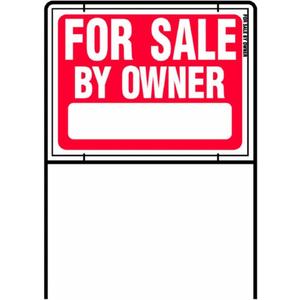 HY-KO Products RSF-605 FOR SALE BY OWNER SIGN 36 in H x 24.5 in W Red & White