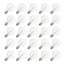 Meconard G40 Led Replacement Light Bulbs, E12 Screw Base Shatterproof Globe Bulbs for Outdoor String Lights, 1Watt Equvalent to 5 Watt Incandescent Bulbs,Warm White, 25Pack