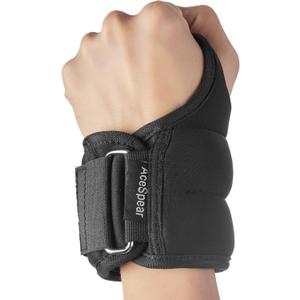 AceSpear Wrist Weights with Thumb Loops Lock for Men Women 1lbx2, 2lbsx2, 3lbsx2, Ankle Weights Weighted Gloves for Running Strength Training Walking Exercises (Black, 1 lb x 2)
