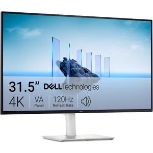 Dell 32 Plus 4K Monitor - S3225QS - 31.5-inch 4K (3840 x 2160) up to 120Hz 16:9 Display, VA Panel, AMD FreeSync Premium, 99% sRGB, 95% DCI-P3, 1500:1 Contrast Ratio, Comfortview - Ash White
