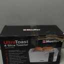 Mueller UltraToast Full Stainless Steel Toaster 4 Slice, Long Extra-Wide Slots for Bagels and Waffles, 6 Browning Levels, LED Display, Cancel/Defrost/Reheat Functions & Removable Tray, Kitchen Gadgets