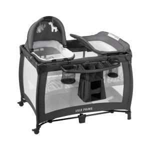 4 in 1 Pack and Play with Bassinet, Diaper Changing Table for Newborn Infant, Portable Baby Playpen for Babies and Toddlers (Black)