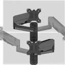 2 Pack Single Monitor Wall Mount for Flush/Vertical Setup, Computer Monitor Wall Arm for Two 17-32 inch Flat/Curved Screens, Fully Adjustable Gas Spring Wall Mounted Stand