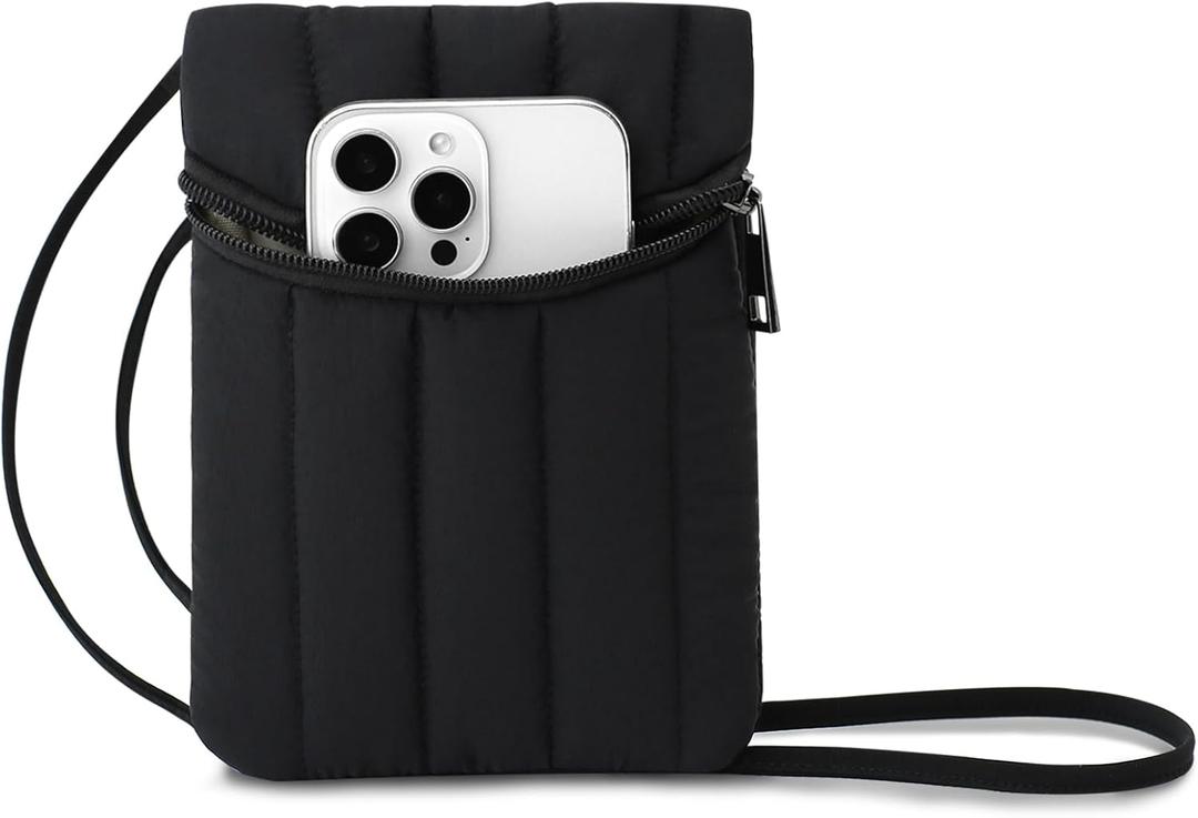 Small Crossbody Women Cell Phone Purse Wallet Bag With Shoulder Strap (Black-weiz)