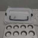 2-Pack Cupcake Pan with Lid, 12-Cup Nonstick Muffin Pan with Handle  Cupcake Carrier for Baking & Transporting, Perfect for Party, Holiday, Gathering (Silver)
