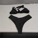 Bikini Sets for Women Sexy Halter Triangle String Bikini Cheeky V Cut High Waisted Thong Swimsuits 2 Piece (Medium, Black)