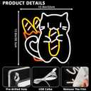 Cat Neon Sign for Wall Decor, Bakery Cat Led Signs for Room, USB Dimmable Cartoon Cute Cat Neon Lights for Cake Bread Store Food Shop Coffee Bar Kitchen Home Restaurant Business Wall Art