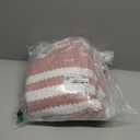 Tindbea Bathroom Rugs Set 2 Piece, Extra Soft and Absorbent Fluffy Striped Chenille Bath Mat Rug Set, Non Slip Bathroom Floor Mat, Machine Washable (20" x 32" Plus 16" x 24", Pink)