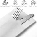 50-Pack White Cloth-Like Disposable Napkins - Linen Feel Dinner Napkins with Flatware Pocket for Weddings, Parties & Holidays