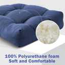 IPYNBAP Outdoor Chair Cushions Set of 4, Patio Chair Cushions with Ties, 19x19+5 Tufted Outdoor Seat Cushions, Waterproof Patio Furniture Cushions, Outdoor Dining Chair Pads, Navy