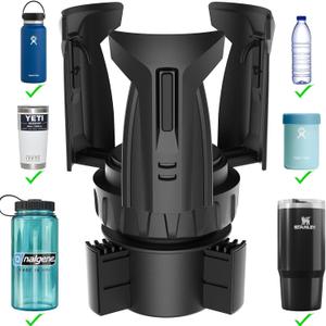 Automatic Car Cup Holder Expander, Large Water Bottles Holder for Yeti, Hydro Flask, Nalgene, Stanley, Owala 24/32/45/50 oz Travel Tumbler & Mug, Adjustable Car Cup Insert Car Accessories (1PACK)